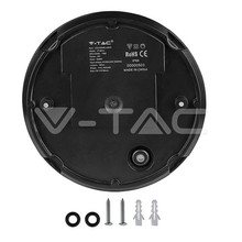 Плафон за таван 8W 6400К IP54 Кръгла Черно Тяло SKU 1262 V-TAC