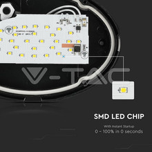Плафон за таван 8W 6400K IP54 Овална Черно Тяло SKU 1268 V-TAC