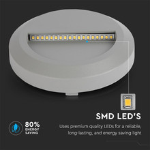 SKU 1318 2W LED Осветление За Стъпала Сиво Тяло Кръг 4000К с марка V-TAC