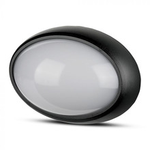 12W LED Full Oval Ceiling Lamp Black Body IP54 6000K