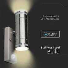 Wall Fitting Gu10 Steel Body Sensor  2 Way IP44