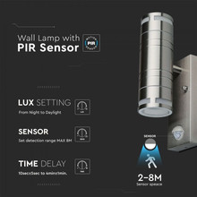 Wall Fitting Gu10 Steel Body Sensor  2 Way IP44