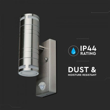 Wall Fitting Gu10 Steel Body Sensor  2 Way IP44