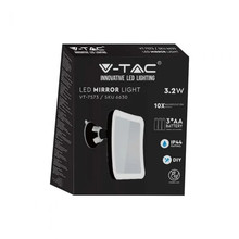 SKU 6630 3.2 LED Огледало 3xAAA Батерия Черно Тяло с марка V-TAC