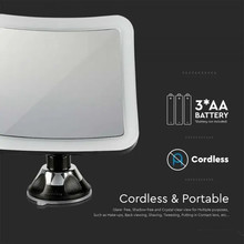 SKU 6630 3.2 LED Огледало 3xAAA Батерия Черно Тяло с марка V-TAC