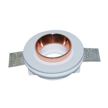GU10 Fitting Gypsum White Recessed Light With Rose Gold  Metal Round 