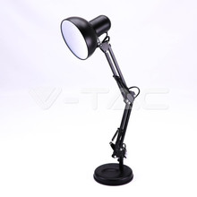 Designer Table Lamp With Adjustable Metal Bracket + Switch & E27 Holder - Black 