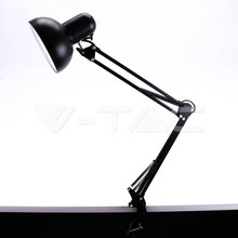 Designer Table Lamp With Adjustable Metal Bracket + Switch & E27 Holder Hookup - Black 