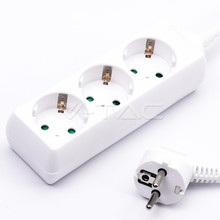 3 Ways Socket (3G 1.5MM2 X 1.5M) Polybag With Card White 