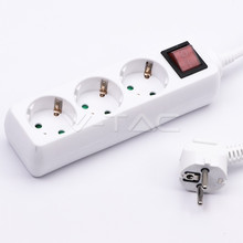 3 Ways Socket With Switch (3G 1.5MM2 X 1.5M) Polybag With Card White