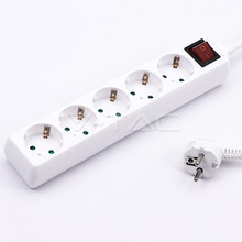 5 Ways Socket With Switch (3G 1.5MM2 X 1.5M) Polybag With Card White