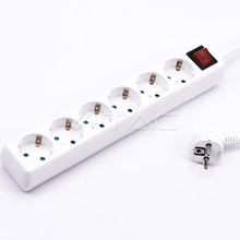 6 Ways Socket With Switch (3G 1.5MM2 X 1.5M) Polybag With Card White