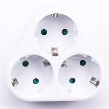 3 Ways Adapter With Earthing Contact 10/16A 250V(Label+Polybag With Hedcard) White