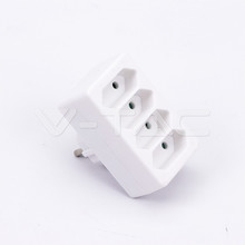 4 Outlet Adapter 2.5A  White Label + Poly Bag