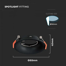 SKU 6633 GU10 Корпус Кръг Черен с марка V-TAC