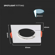 SKU 6642 GU10 Корпус Квадрат Бял с марка V-TAC