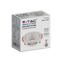SKU 6644 GU10 Корпус Кръг Бяла Рамка + Бял Рефлектор с марка V-TAC