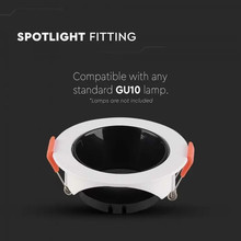 SKU 6645 GU10 Корпус Кръг Бяла Рамка + Черен Рефлектор с марка V-TAC