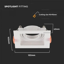 SKU 6656 GU10 Корпус Квадрат Бял с марка V-TAC