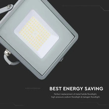 LED Прожектор 50W 4000К SAMSUNG ЧИП Сиво Тяло SKU 21764 V-TAC