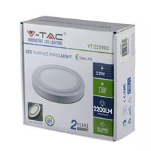 18W+3W LED Surface Panel Downlight - Round 3000K              EMC+CR80