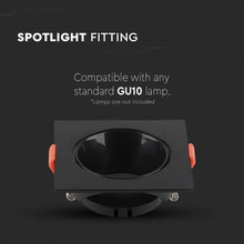 SKU 6652 GU10 Корпус Квадрат Черна Рамка + Черен Рефлектор с марка V-TAC