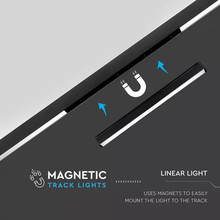 SKU 7954 20W Магнитен Линеен Осветител 3000K Черен 24V с марка V-TAC