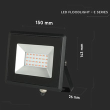 LED Прожектор 20W Червена светлина IP65 E-Series Черно Тяло SKU 5992 V-TAC