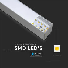 SKU 21375 LED Линейно Осветление SAMSUNG ЧИП - 40W Висящо Сребърно Тяло 4000К 1200x35x67mm с марка V-TAC