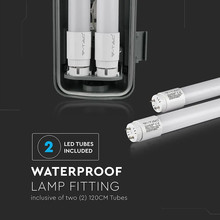 LED Waterproof Lamp PC/PC 2x1200mm  2x18W 4000K