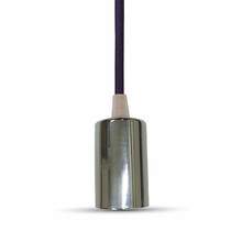 Chrome Metal Cup Pendant Light Purple