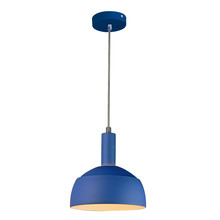 Plastic Pendant Lamp Holder E14 With Slide Aluminum Shade Blue