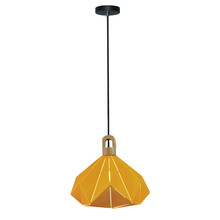 Pendant Light Pastel Wooden Prism Yellow 320*270mm