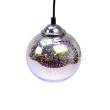 Pendant Light Holder E27 With 3D Glass Lampshade 150mm