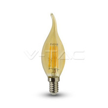 LED Крушка E14 4W 2200K Филамент Кендъл Амбър Пламък SKU 7114 V-TAC