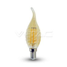 LED Bulb - 4W Filament  E14 Candle Tail Amber Cover 2700K 