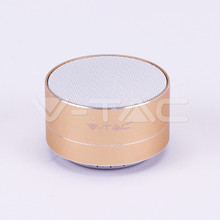 Metal Bluetooth Speaker With Mic & TF Card Slot 400mah Battery Gold