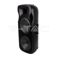 150W Rechargeable Trolley Speaker With One Wireless + One Wired Microphone RF Control RGB 2*15 inch