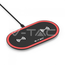 SKU 7740 Безжична Зареждаща Подложка 5W+5W Черно Червена с марка V-TAC