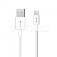 SKU 8484 1 M Micro USB Кабел Бял - Silver Серия с марка V-TAC