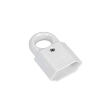 TWO POLE SOCKET WITH HOOK 10A WHITE