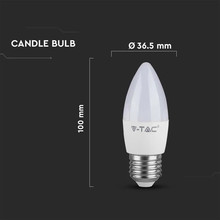 LED Bulb - 4.5W E27 Candle 6500K                                            