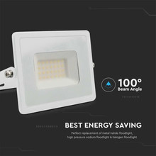 LED Прожектор 30W 6500K Е-Series Бяло Тяло SKU 215957 V-TAC