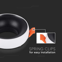 GU10 Корпус Бяла Рамка + Черен Рефлектор SKU 6694 V-TAC