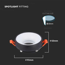 GU10 Корпус Бяла Рамка + Бля Рефлектор SKU 6695 V-TAC