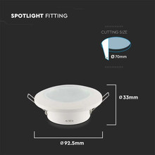 GU10 Корпус Кръг Бял SKU 6698 V-TAC