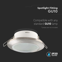 GU10 Корпус Кръг Сатен Никел SKU 6700 V-TAC