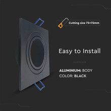 1*GU10 Fitting Square Black 