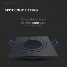 1*GU10 Fitting Square Black 