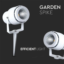 12W Градинска Лампа Тип Колче Бяло Тяло 4000К SKU 217548 V-TAC